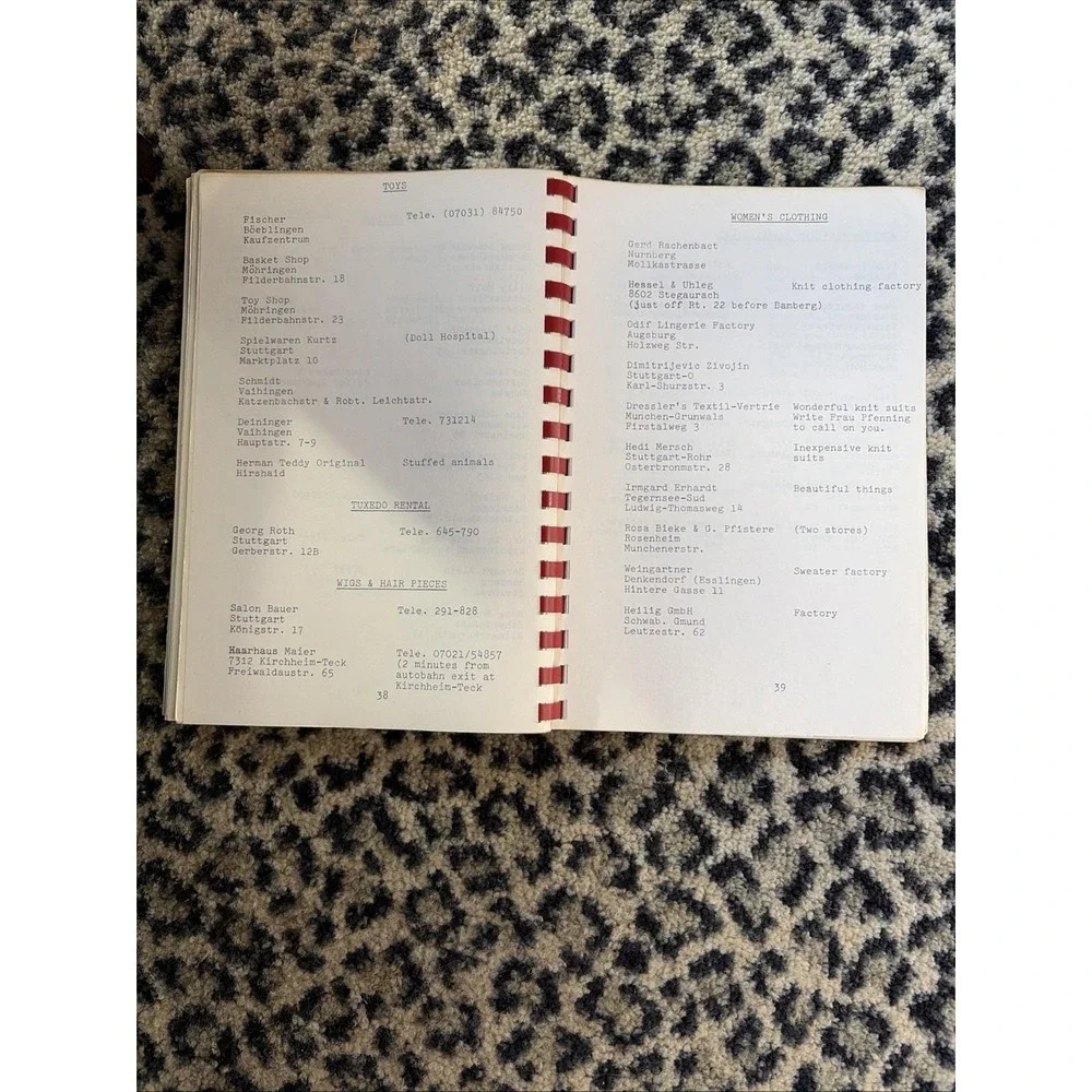 Jaynehawk Journal vtg cookbook 1972 VII Corps Wives Kelley Barracks Germany‎
